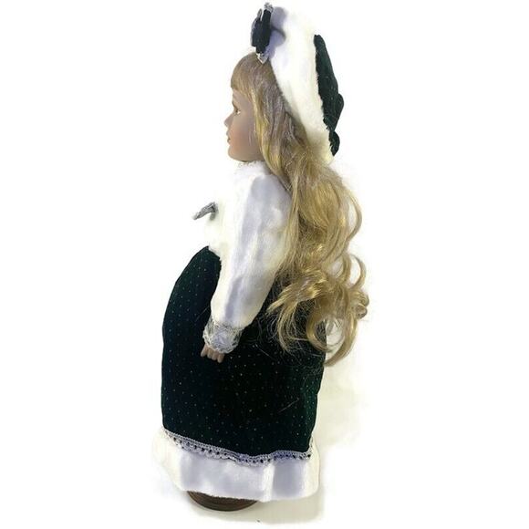 Winter Wonderland 22 Inch Porcelain Doll With Stand - Picture 6 of 11